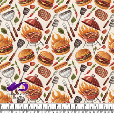 Barbecue Grill and Burger Pattern Design
