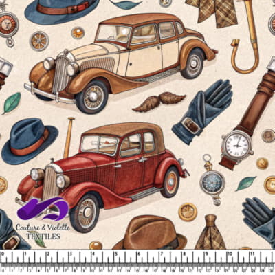 Vintage Classic Cars and Accessories Pattern
