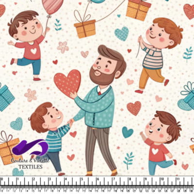 Father and Kids Love Celebration Pattern
