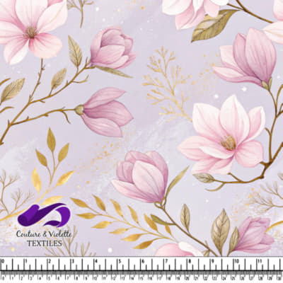 Soft Pink Magnolia Floral Pattern