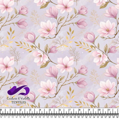 Soft Pink Magnolia Floral Pattern