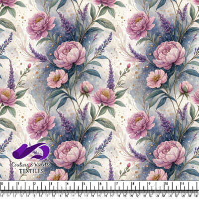 Purple Peonies and Lavender Blooms