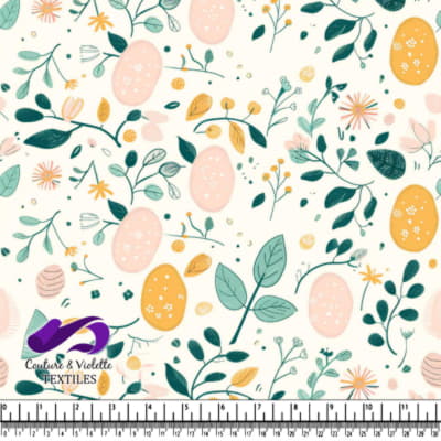 Spring Floral and Easter Egg Pattern