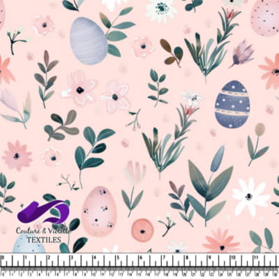 Pastel Easter Eggs and Spring Flowers Pattern