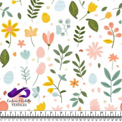 Pastel Floral and Leaf Pattern Design