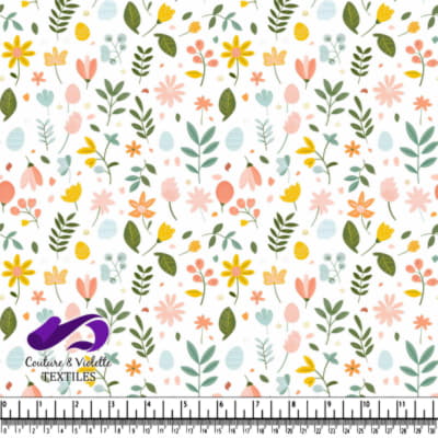 Pastel Floral and Leaf Pattern Design