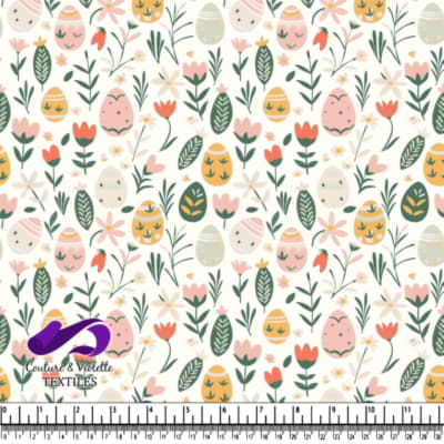 Motif Œufs de Pâques et Fleurs