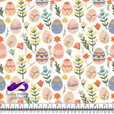 Motif d'Oeufs de Pâques et de Fleurs de Printemps