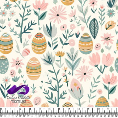 Œufs de Pâques Pastel et Fleurs de Printemps