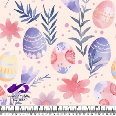 Motif de Fleurs et Oeufs de Pâques Pastels