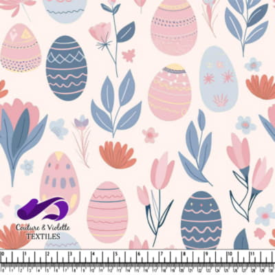 Motif d'Œufs de Pâques Pastels et de Fleurs de Printemps