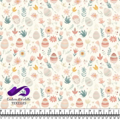 Motif de Pâques avec Oeufs Pastel et Fleurs