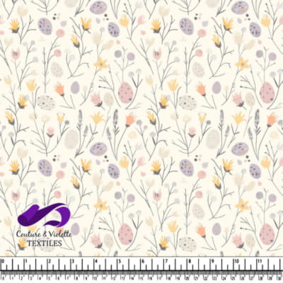Oeufs de Pâques Pastels et Motif Floral