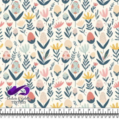 Motif Floral Pastel Doux