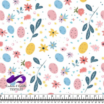 Pastel Easter Eggs and Flowers Pattern