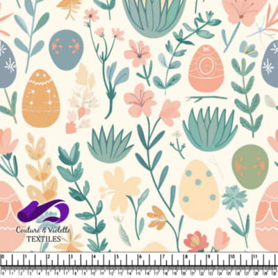 Spring Floral and Easter Egg Pattern