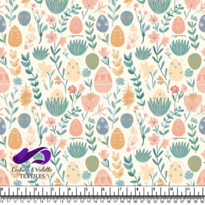 Spring Floral and Easter Egg Pattern
