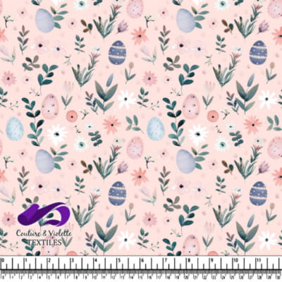 Motif d'Oeufs de Pâques Pastels et Fleurs de Printemps