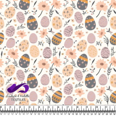 Motif de Pâques avec Oeufs Pastel et Fleurs