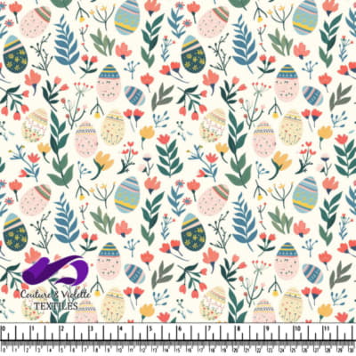 Easter Egg and Floral Spring Pattern