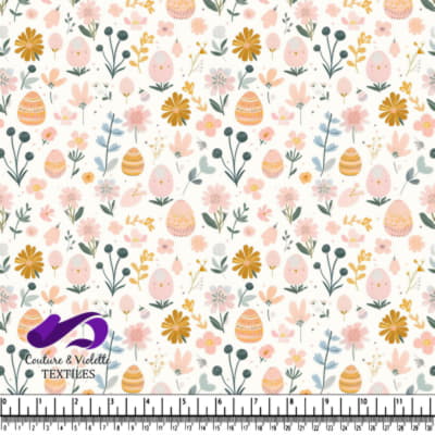 Pastel Easter Floral and Egg Pattern