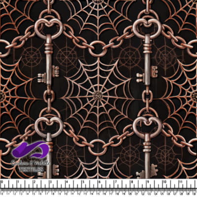 Motif de Clés Vintage et Toiles d'Araignée