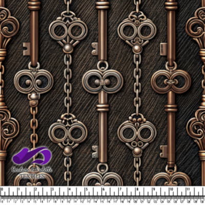 Vintage Keys on Dark Wood Background