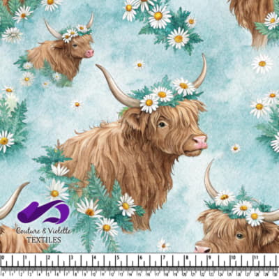 Design Floral de Vache des Highlands