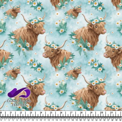 Design Floral de Vache des Highlands