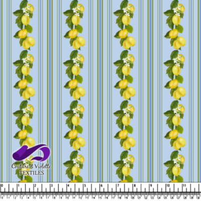 Striped Lemon Branch Textile Pattern