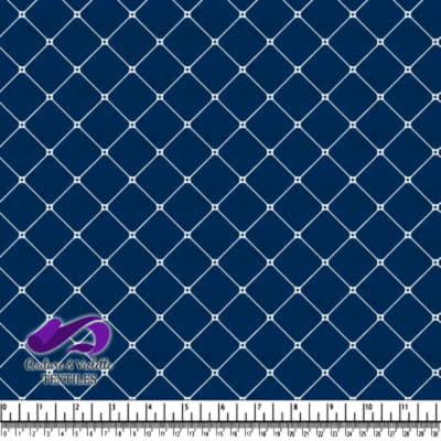 Navy Blue Net Pattern Fabric Design