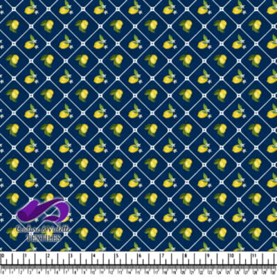 Lemon Pattern on Navy Blue Background