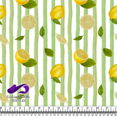 Lemons and Green Stripes Pattern