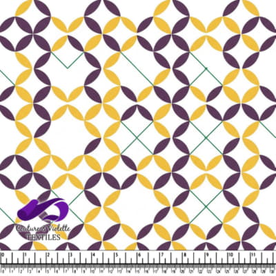 Geometric Pattern with Purple and Yellow Shapes