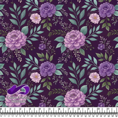 Motif Botanique Vintage Floral Violet