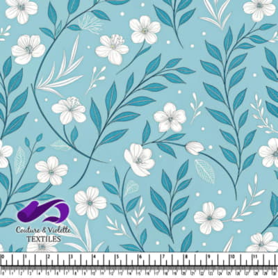 Blue and White Floral Pattern Design