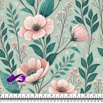 Soft Pink Floral Garden Pattern
