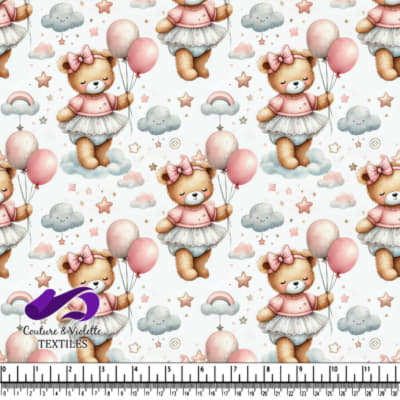 Teddy Bears with Balloons and Clouds Patterns