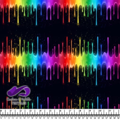 Peinture Couleur Arc-en-ciel Coulante sur Fond Noir