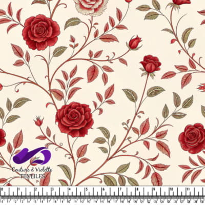 Vintage Red Rose Floral Pattern