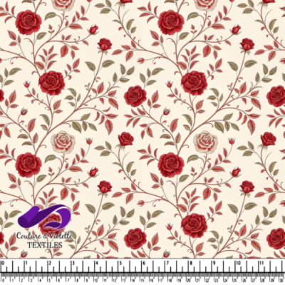 Vintage Red Rose Floral Pattern