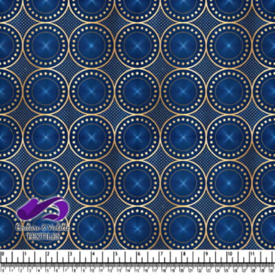 Elegant Blue and Gold Circular Pattern