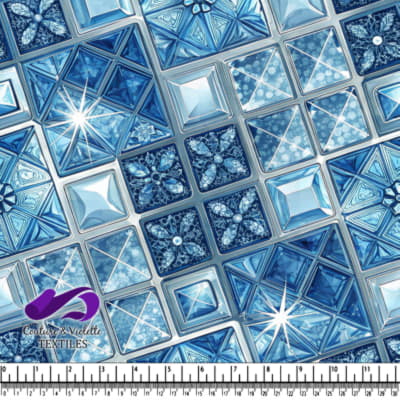 Blue Geometric Patterned Tiles Design