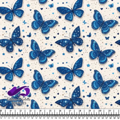 Blue Starry Butterflies Pattern