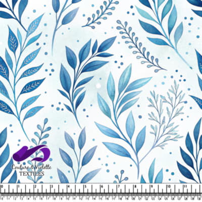 Blue Leaves Botanical Pattern Design