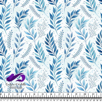 Blue Leaves Botanical Pattern Design