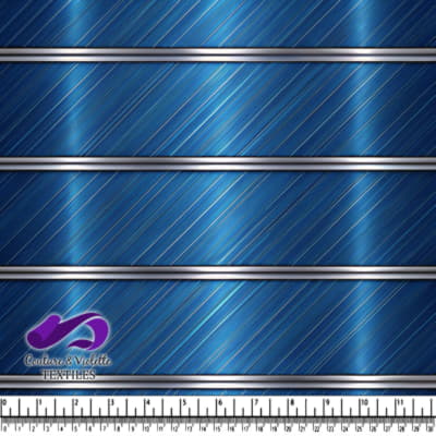 Blue Metallic Striped Fabric Pattern