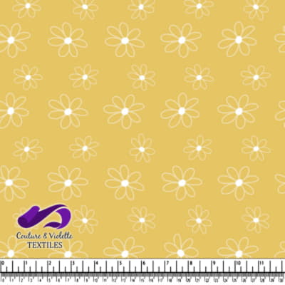 Yellow Floral Pattern Textile Design