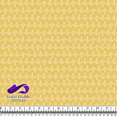 Golden leaf pattern textile design