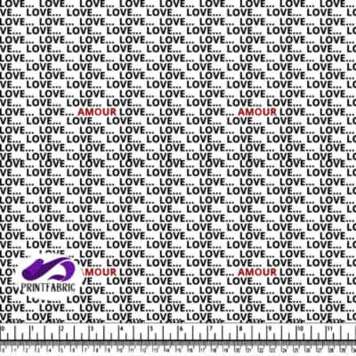 Amour - mot Love sur fond blanc